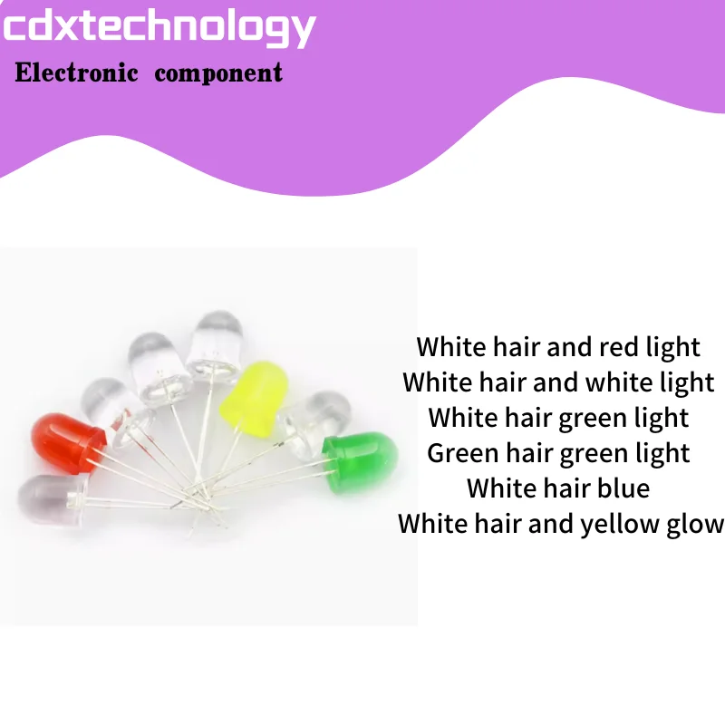 

10pcs/lot Ultra bright 10mm LED lamp beads white red red white emerald green yellow blue light
