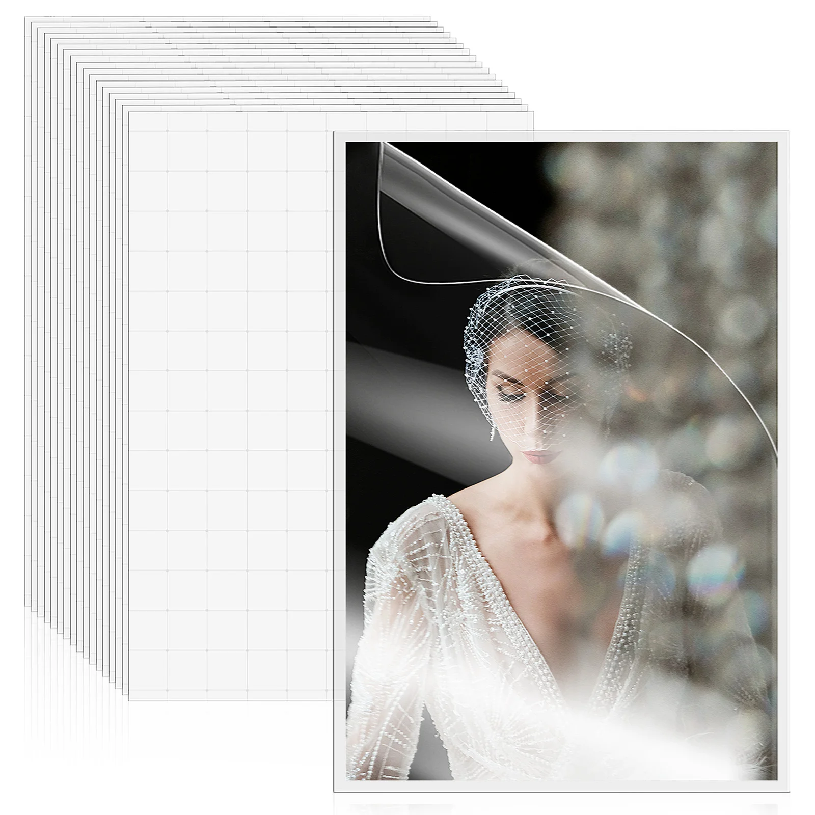 50 листов красивых холодных ламинатов для фотографий из прозрачных наклеек