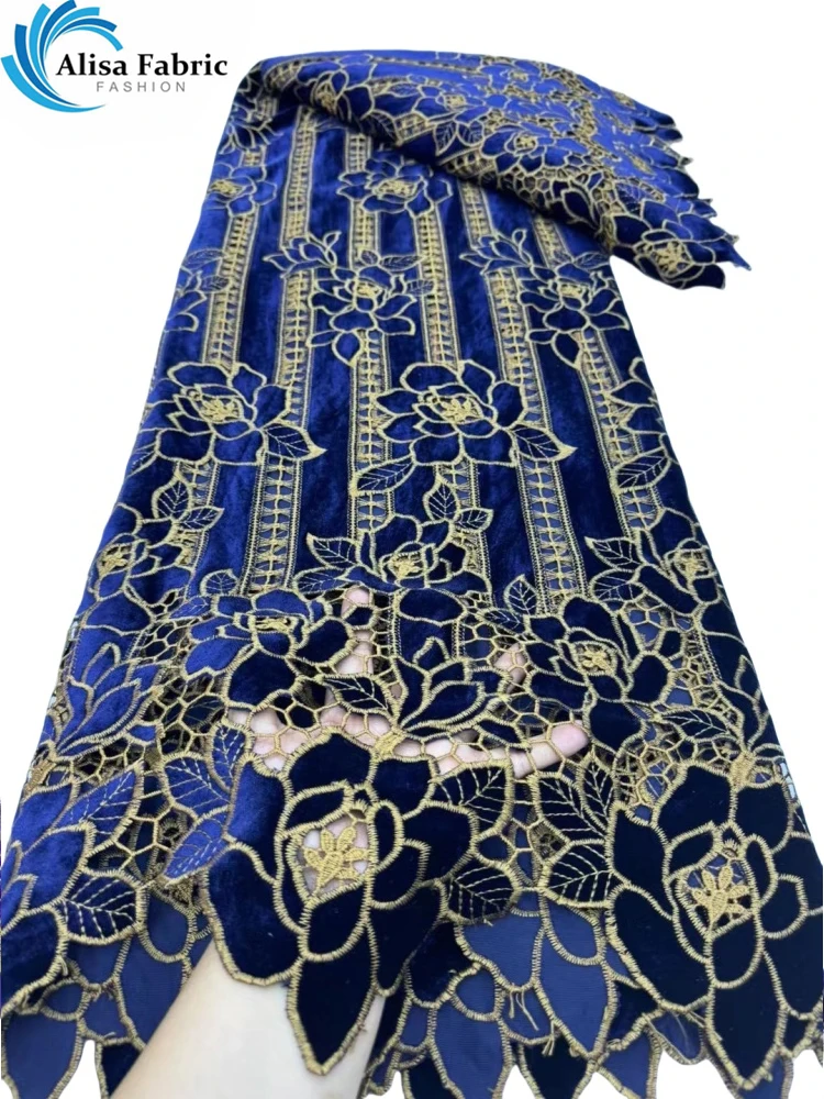 Новинка 2024 изящная мягкая вышитая бархатная кружевная ткань лучшего качества 5