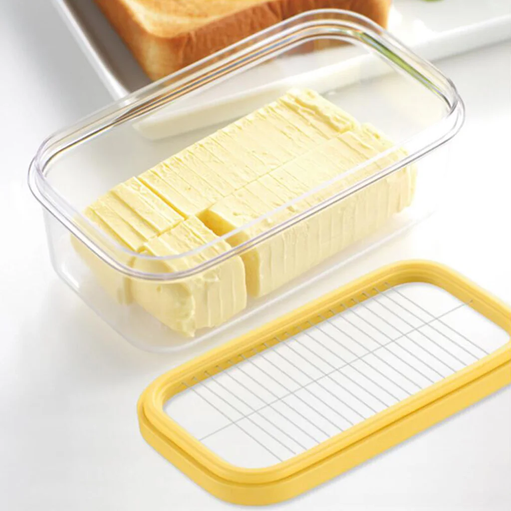 

2 In 1 Butter Dish Butter Slicer Cutter with Sealed Lid Butter Keeper Cheese Container Food Storage Candy Box