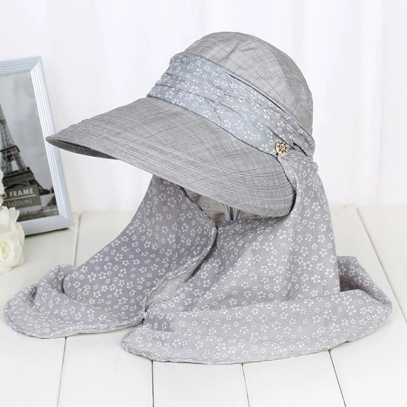 

Summer Women Outdoor Sports Sun Caps 360 Degree Solar UV Protection Shade Hat Removable Sun Visor Cap For Neck Face Head