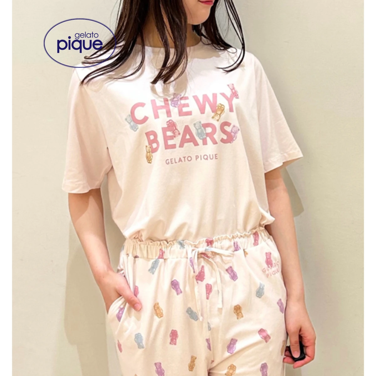 

Pajama Room Wear Gelato Pique Women's Pajamas Winter Autumn Short Sleeve T-shirt Long Sleeves Trousers Shorts Modal
