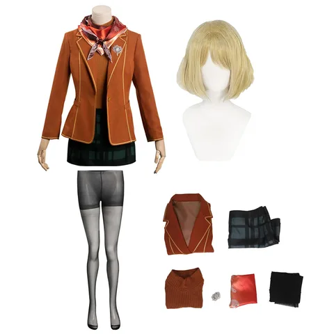 Костюм для косплея Эшли Грэхем от Evil 4, платье, пальто, юбка, костюмы для Хэллоуина, карнавальный костюм для взрослых женщин и девочек