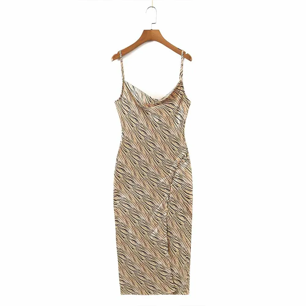 

URMASZA2022 women's spring and summer new fashion sexy long animal print suspenders vestidos femininos frete grátis