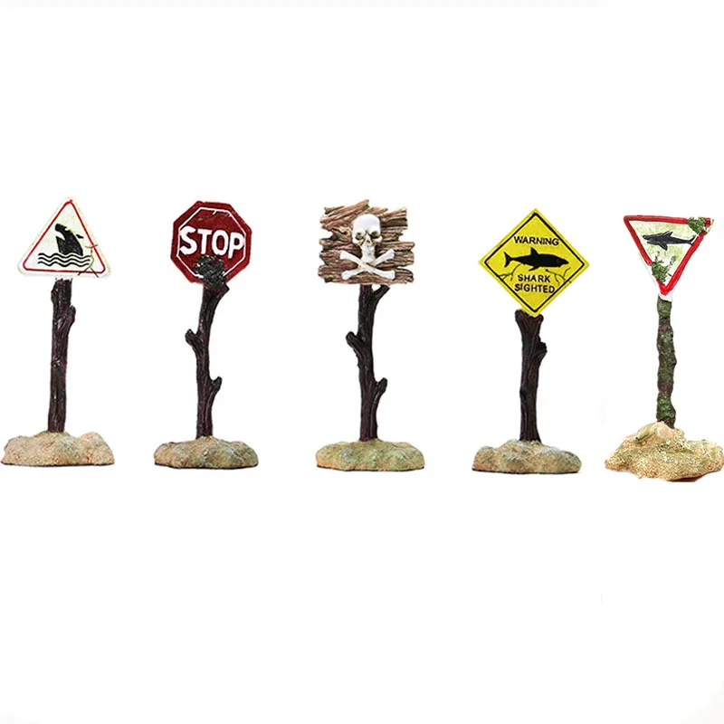 

Предупредительный знак для аквариума, украшения из смолы для украшения ландшафта, искусственные аквариумные принадлежности для рыб