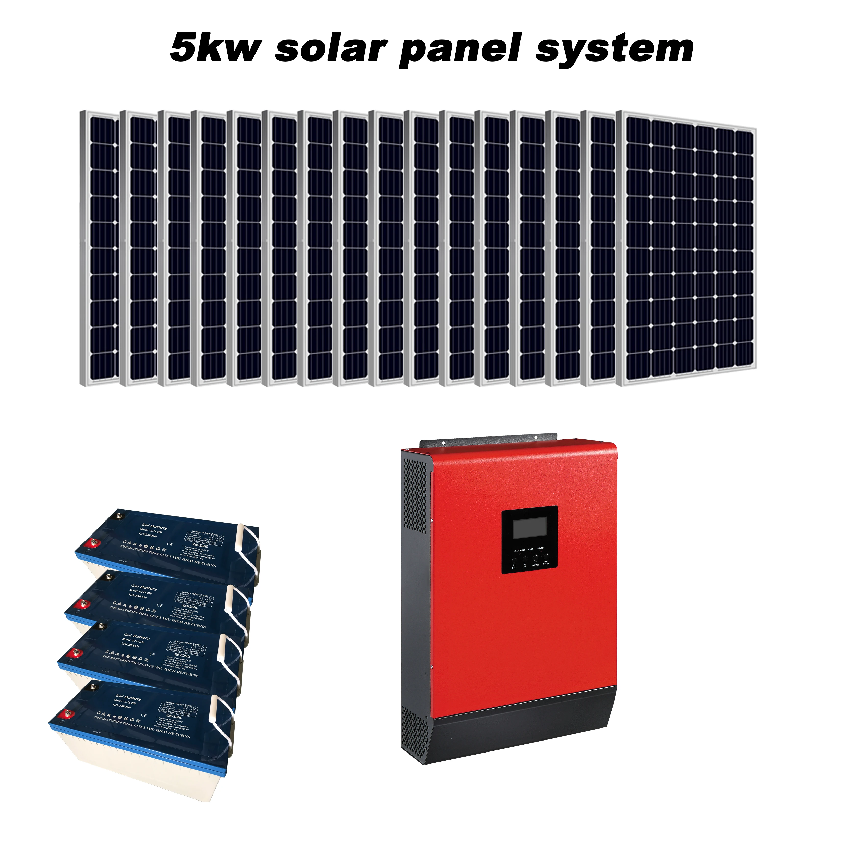 

5kw normal specification home application solar energy products