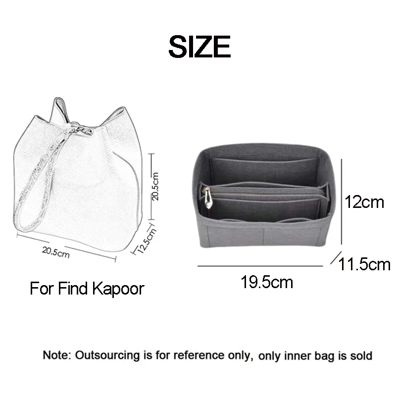 Внутренняя сумка EverToner для Find Kapoor PINGO 20 большая вместительная фетровая макияжа с