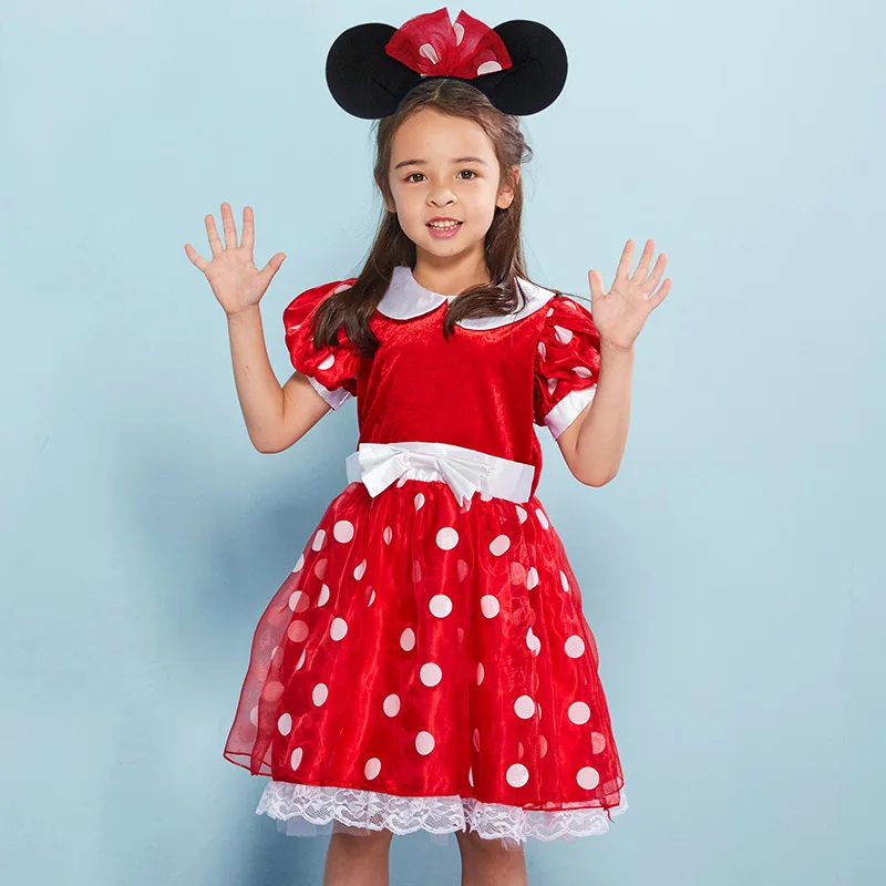 Дешевый детский милый костюм мышки с микрофоном для девочек Хэллоуина нарядное