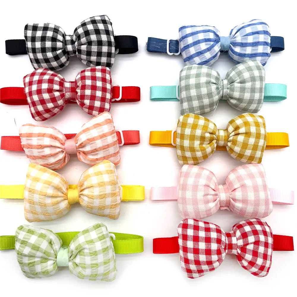 

30/50pcs Dog Bow Tie Grooming Accessories Classic Lattice Style Small Dog Bow Tie Neckties Pet Supplies Dog Cat Bowties Collar