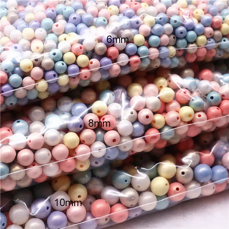 

Home decor6mm 8mm 10mm Symphony ABS Round Imitation Plastic Pearl Beads with Hole for Jewelry Making DIY Garment Handmade Acces