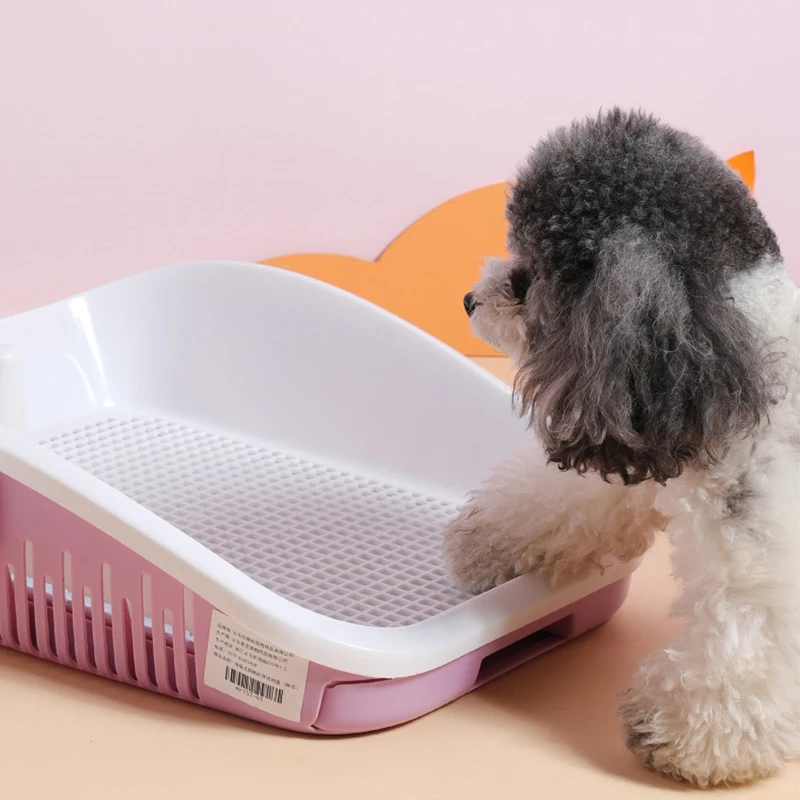 Puppy Pee Toilet For Dogs Poo Pad Portable Dog Potty Training Plastic Sanitary Tray Cat With Pillar Toilet Mat  Pet Accessories