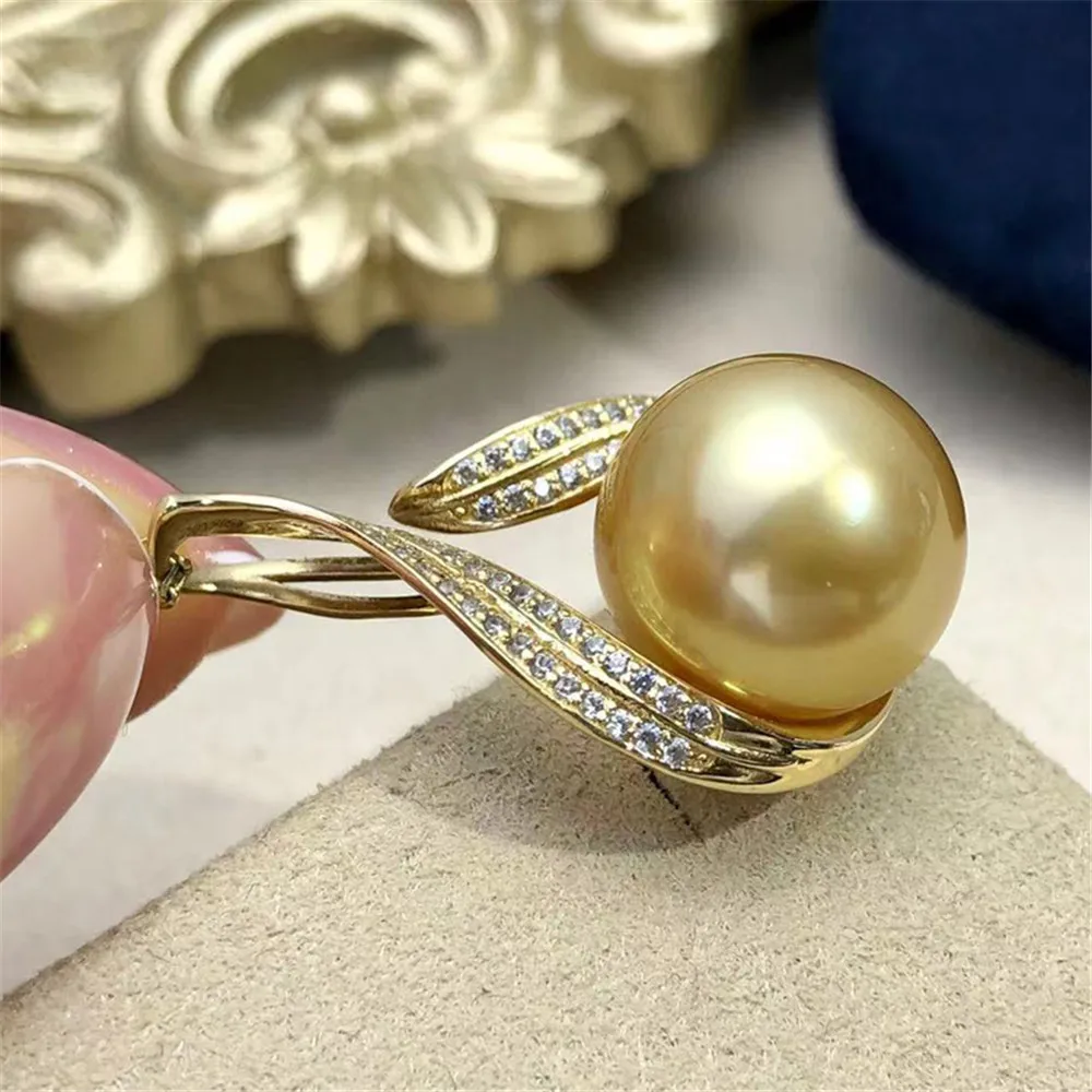 S925 Sterling Silver Pearl Pendant Settings Blank/Base For DIY Pendant Jewelry Making Accessories Suitable for 11-13mm Bead