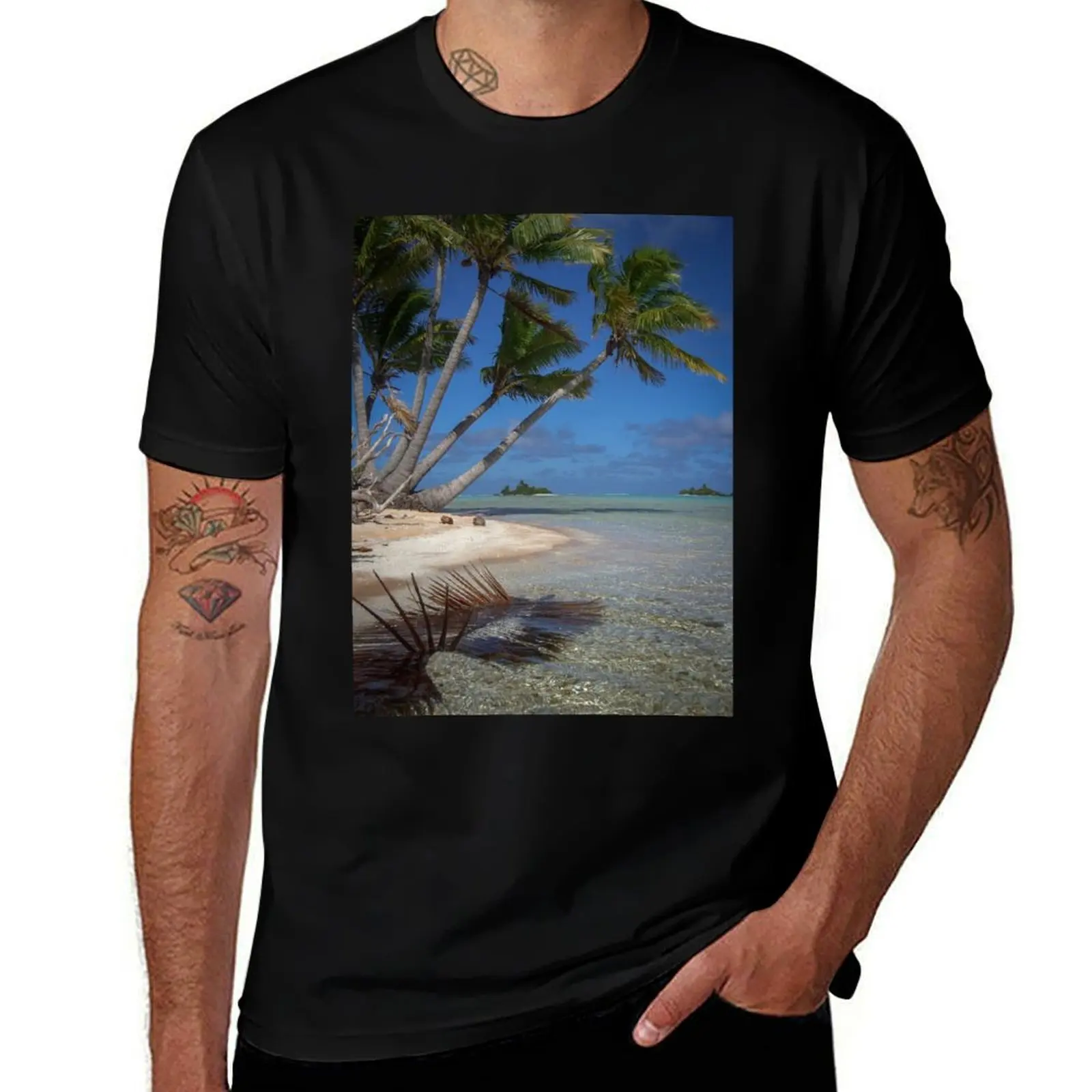 Фото Футболка Fakarava Atoll, мягкая и прочная хлопковая футболка №1