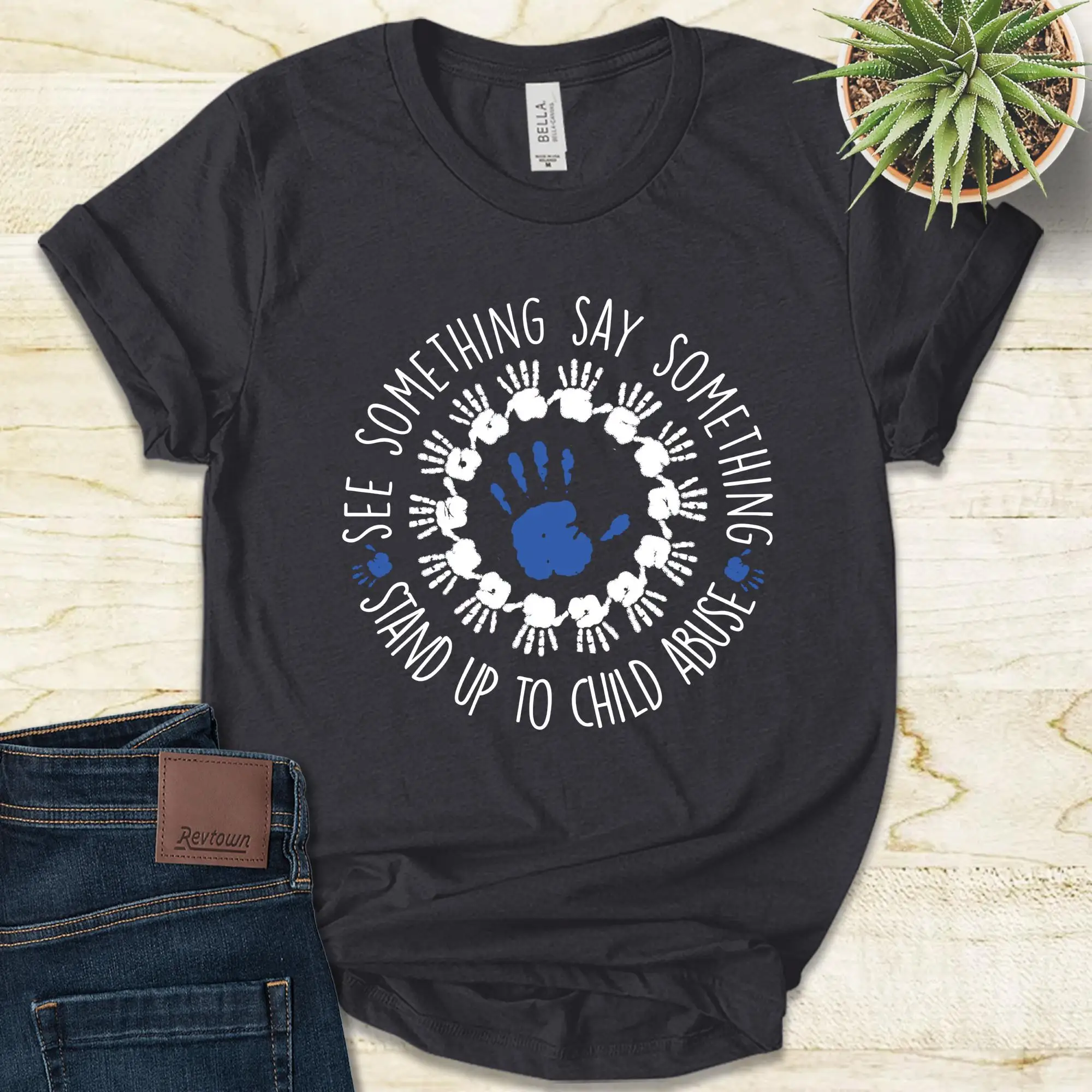 Футболка с информацией о детстве Stop The Ribbon Blue Social Worker K 21022336