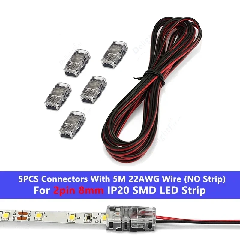 2/3/4/5/6-контактные кабели для светодиодных лент с светодиодной лентой 8 10 12 мм для проводов, беспаечные разъемы для светодиодного освещения 5050 3528 SMD WS2812B RGB