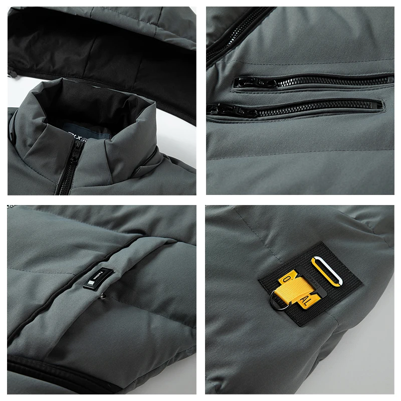 VARSANOL Fashion Parkas Jacket for Men Winter Hooded Zipper New Jackets Coats Man Polyester Thick Male Clothing Jackets Outdoor