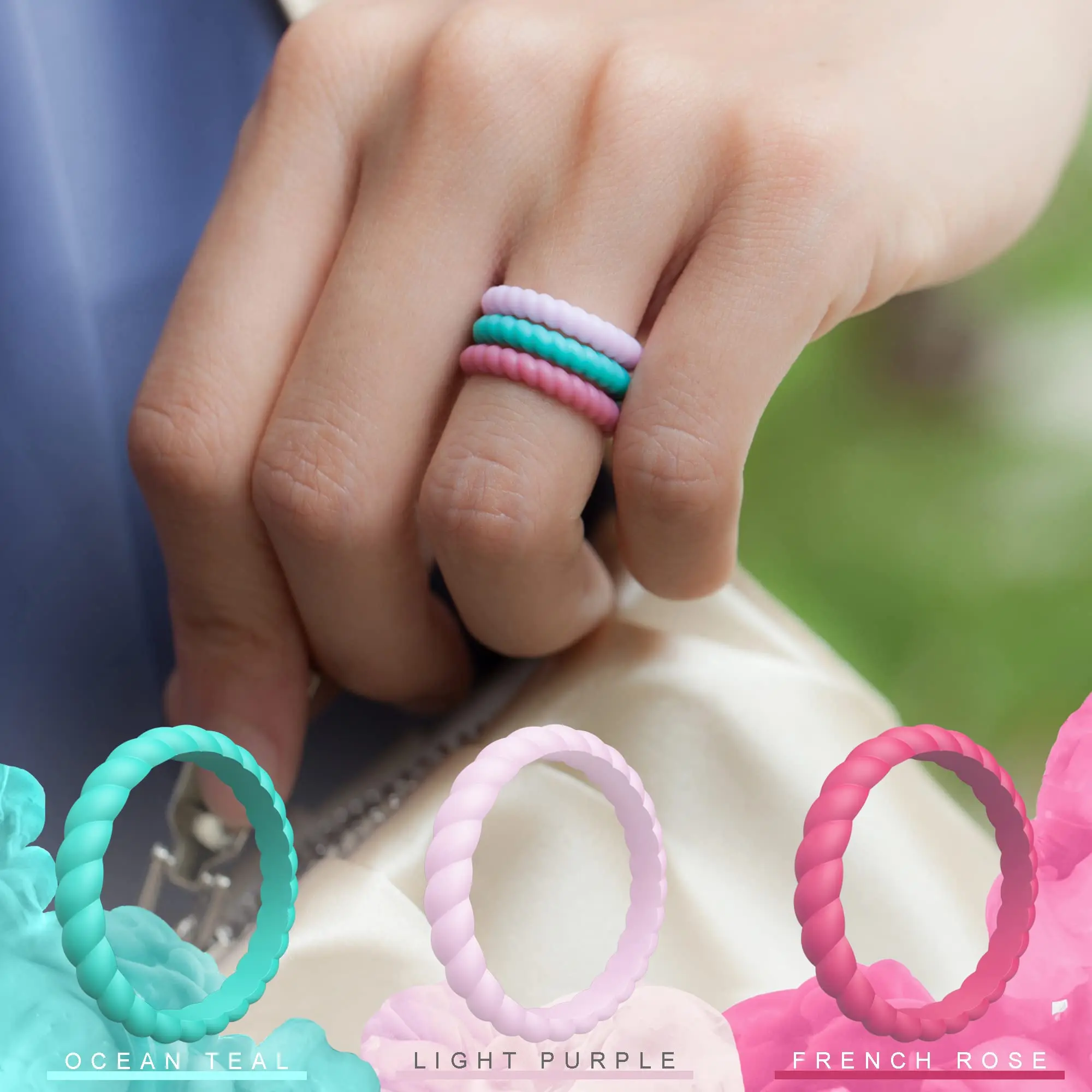 9 шт., Силиконовые обручальные кольца для женщин, тонкие и складывающиеся плетеные резиновые обручальные кольца, нетоксичные, безопасные для кожи, в подарок, синие, розовые 9 шт., Силиконовые обручальные кольца для женщин, тонкие и складывающиеся плетеные резиновые обручальные кольца, нетоксичные, безопасные для кожи, в подарок, синие, розовые
