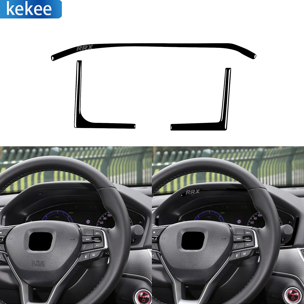 

For Honda Accord 2018 2019 2020 2021 3 Pcs Piano Black Car Interior Speedometer Surround Trim Decoration Accessories Stickers