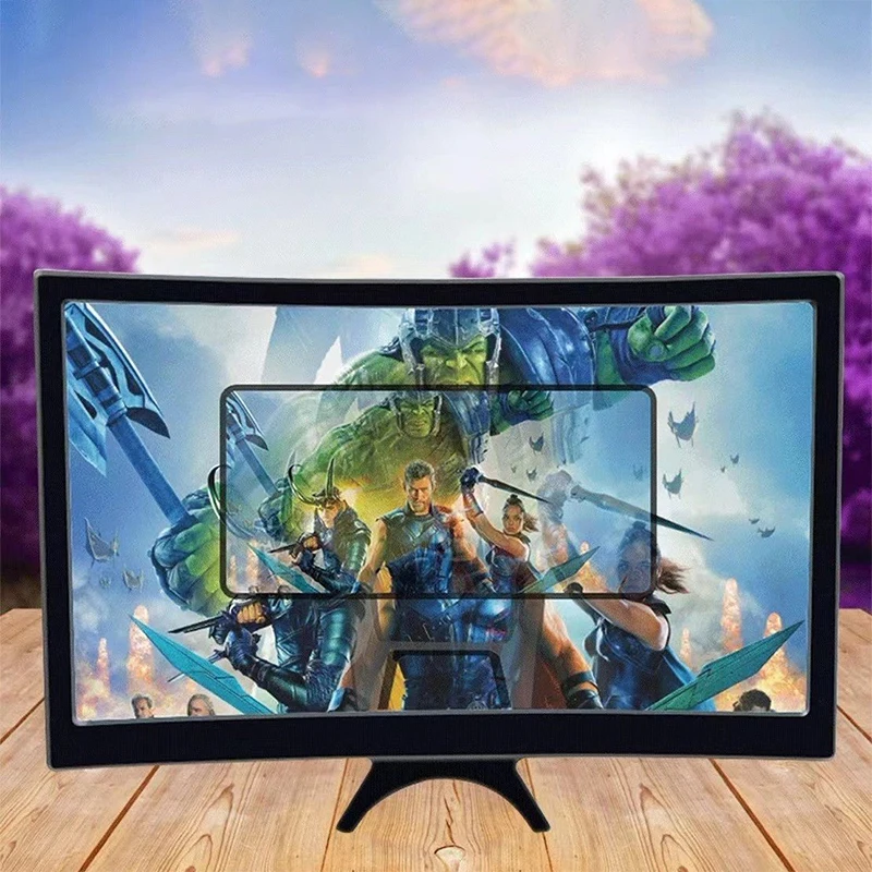 12-дюймовый большой экран 3D HD усилитель изогнутый мобильного телефона лупа для