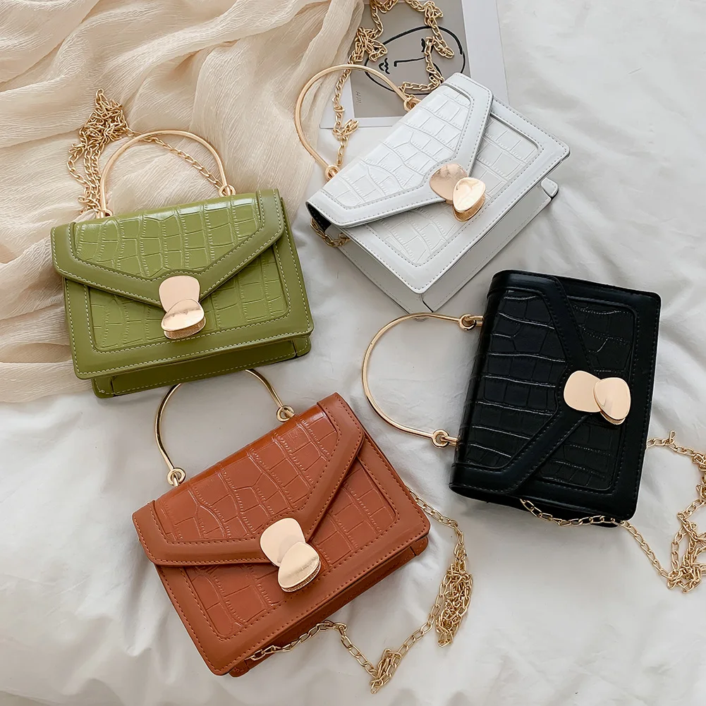 

Women Fashion Shoulder Handbag Solid Color PU Stone Pattern Small Female Top-Handle Totes Small Messenger Bags for Women