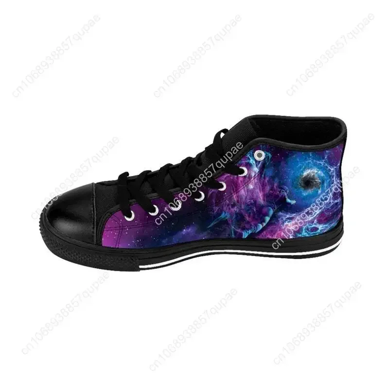 Фото Кроссовки Galaxy Shoes Space Rave, высокие кроссовки Astronaut, мужские, женские, подростковые, холщовые кеды, повседневная обувь для пар, обувь на заказ №4