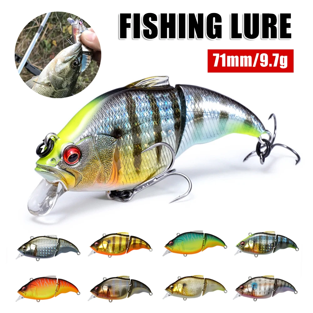 

71mm/9.7g Fishing Wobbler 2-Segmented Fishing Lure Artificial Hard Bait Floating Lure with Hook Carp Saltwater Fishing Tackle