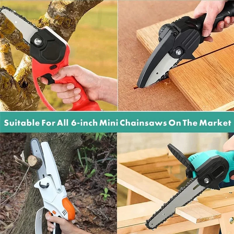 5 шт. 6-дюймовая стандартная цепь с 2 запасными стержнями цепной пилы для