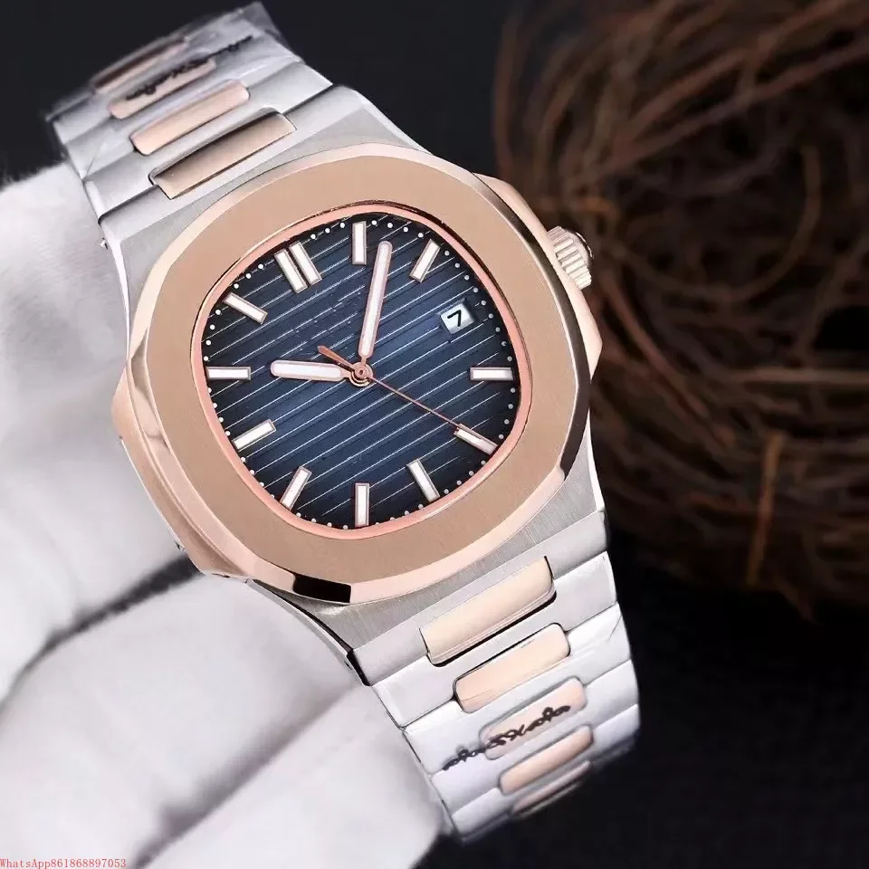 

Luxury Mens Automatic Mechanical watches high quality Nautilus Boutique Stainless Steel watches Silver Rose Gold Blue