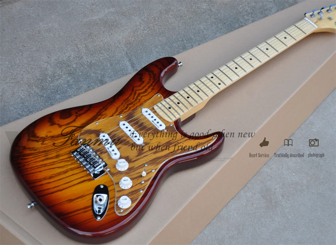 

Предварительная продажа, электрическая гитара в полоску «Зебра», стровая гитара, корпус из липы с кленовым горлом и фиксированным мостом, накладка в полоску «Зебра»