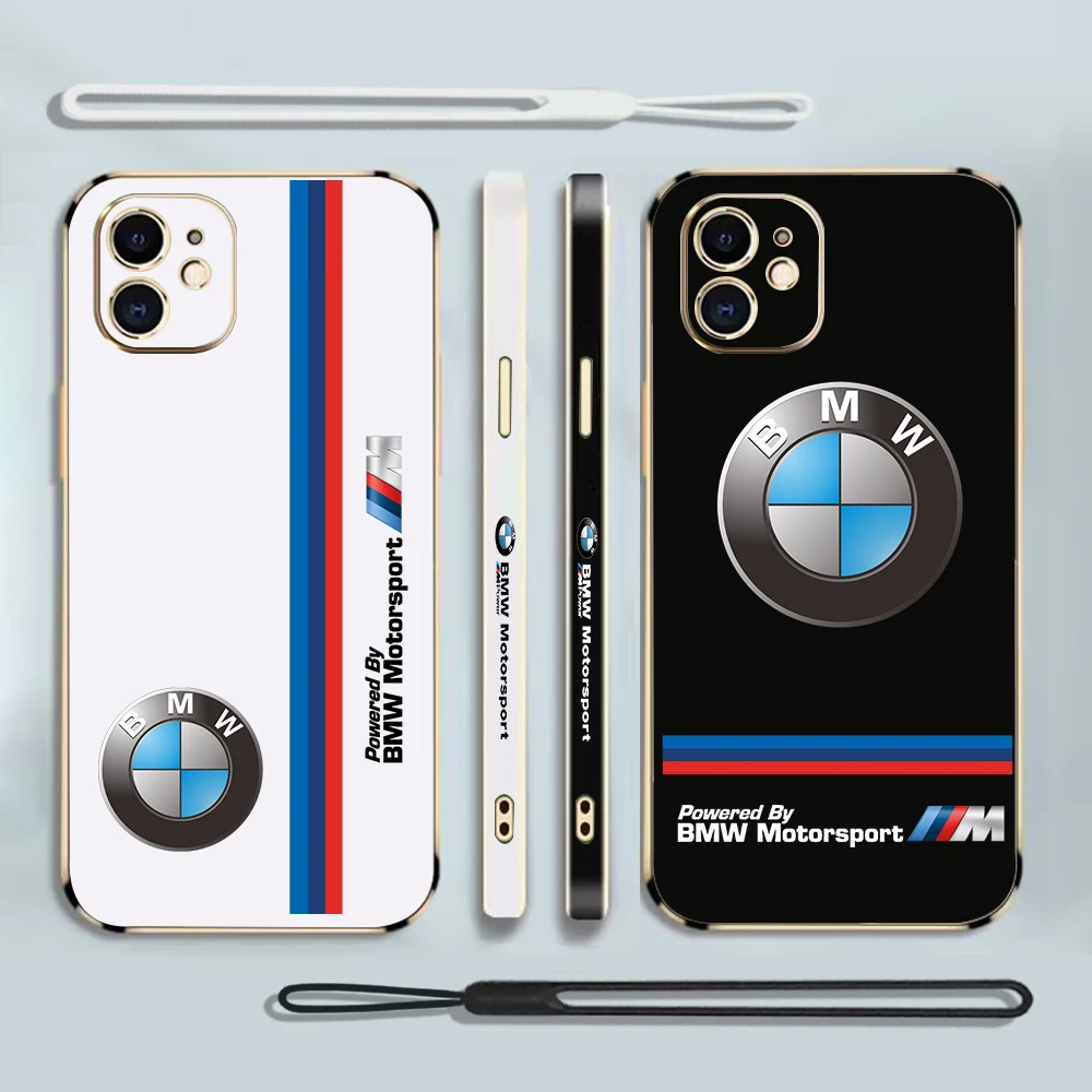 

Sports Red Blue Car BMW Phone Case for For iphone 14 13 12 11 Pro Max X XR MAX 8 Plus bmw Case Glossy Plated Cover Protector