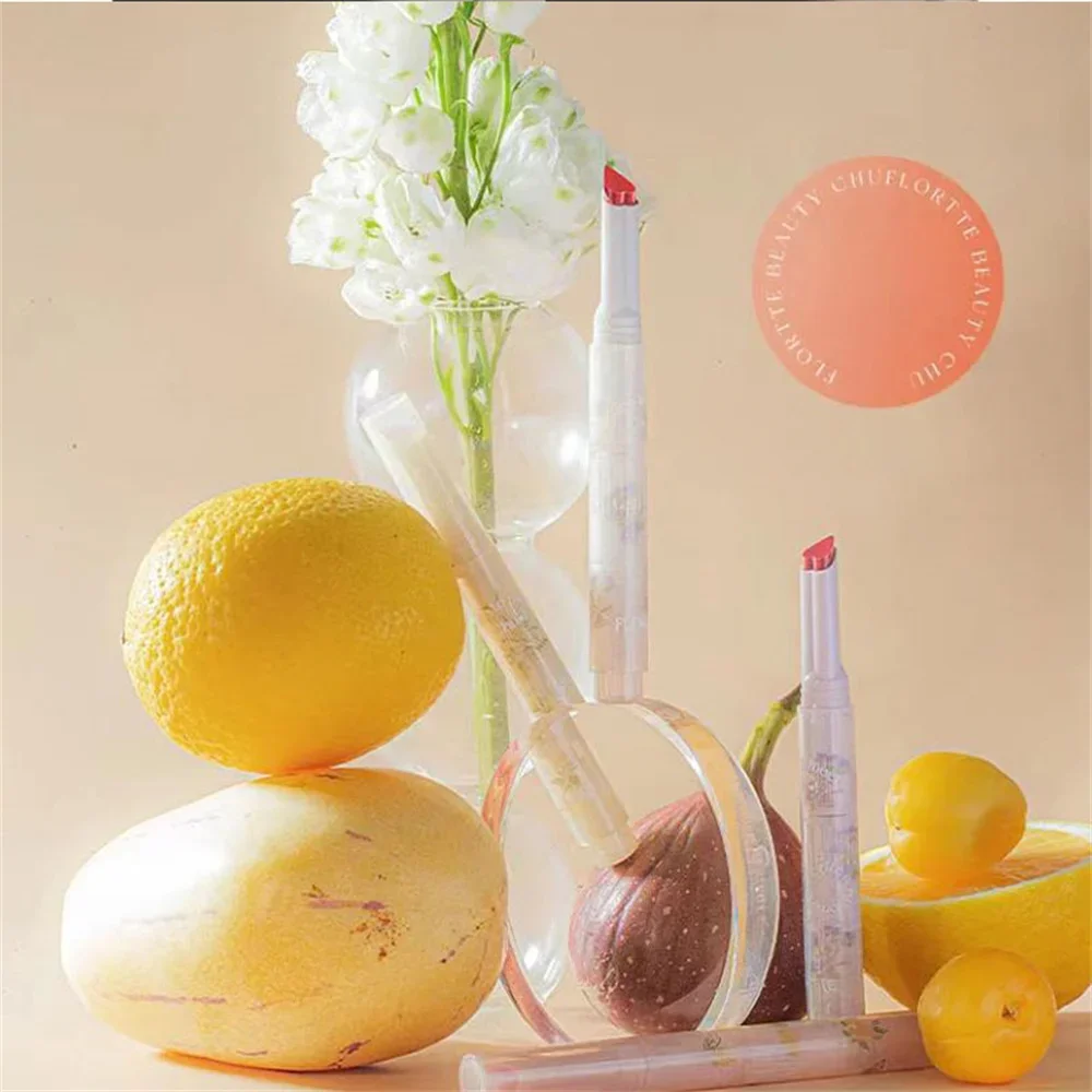 Зеркальная Глянцевая Помада в форме сердца Цветочная искусственная увлажняющая