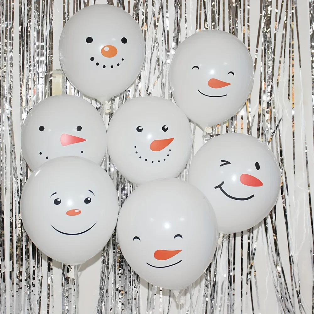 Ins Christmas Белый латексный шар снеговика Санта-Клаус лось макет для вечеринки 10