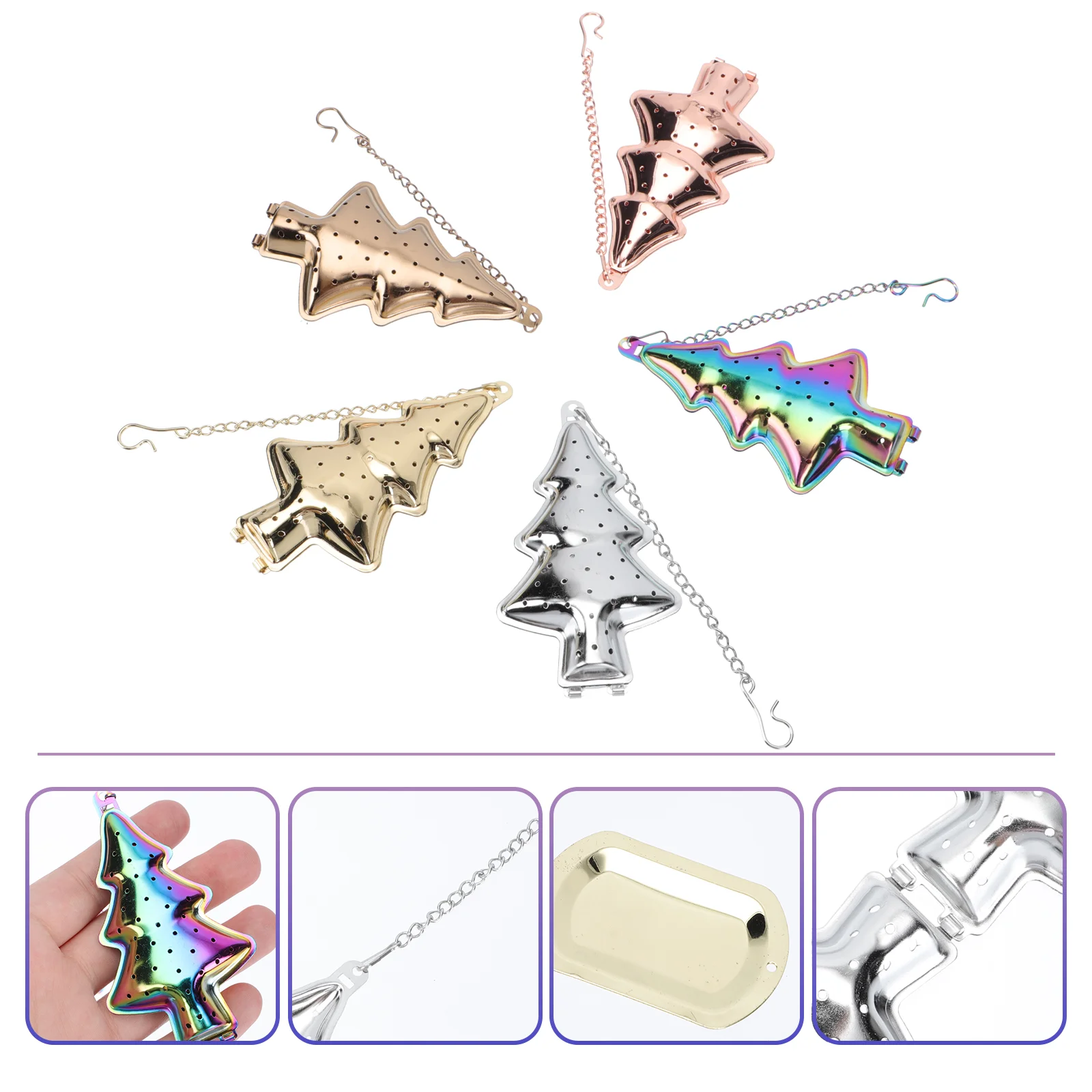 

Tea Infuser Strainer Filter Leafloose Steel Stainless Metal Strainers Residue Mesh Christmas Steeper Sieve Bag Chain