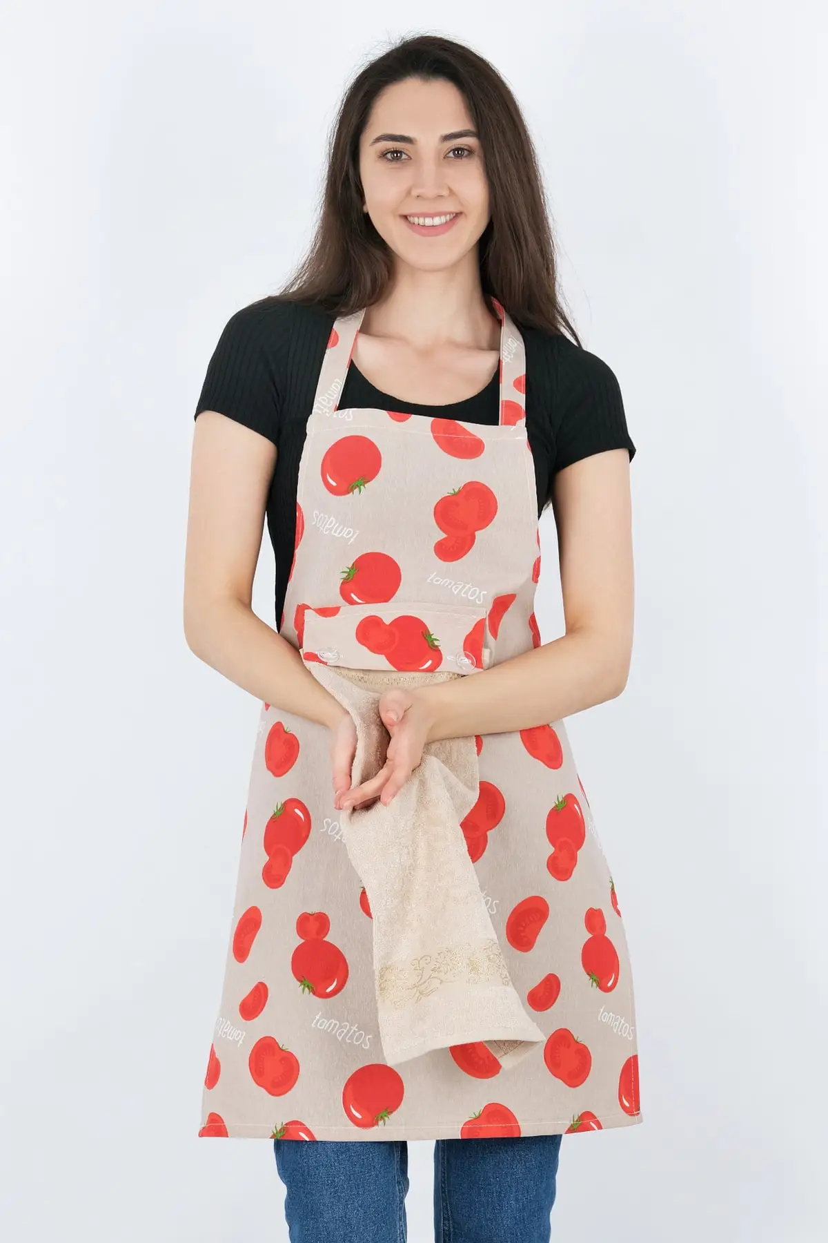 

Кухонные фартуки тюлипа Havlulu, модели, уличные, кофейные Томаты, бежевые нагрудники, перчатки и тутакок, текстиль, мебель для дома