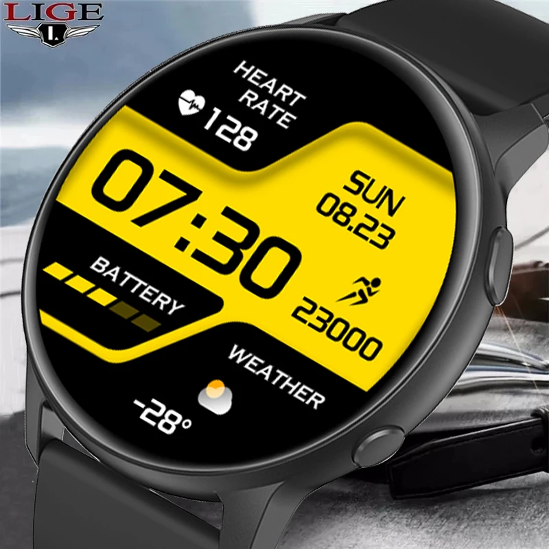 

2022 LIGE Fashion Smart Watch Men Sports Fitness Tracker Men's Watches Heart Rate Monitor IP68 Waterproof Smartwatch Man Watch