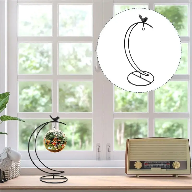 

Iron Pothook Stand Ornament Display Hanging Stand Glass Ball Flower Pot Hanger