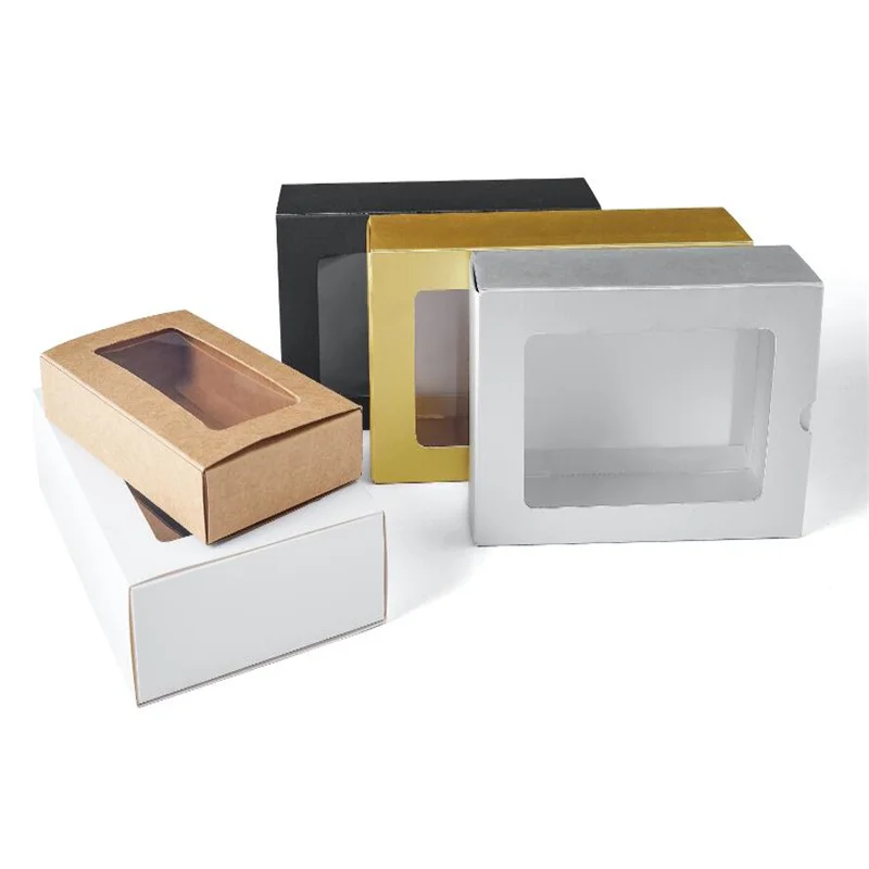 Kraft /Golde / White /Black /Sliver Paper Box Folding Drawer Candy Sock Underwear Box Gift Packaging Box Support Customized Logo
