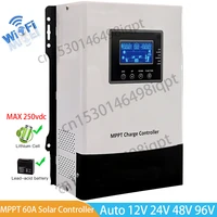 12v 24v 48v 96v 60a 250vdc mppt solar charge controller pv charging controller regulator wifi rs485 for lifepo4 lithium gel