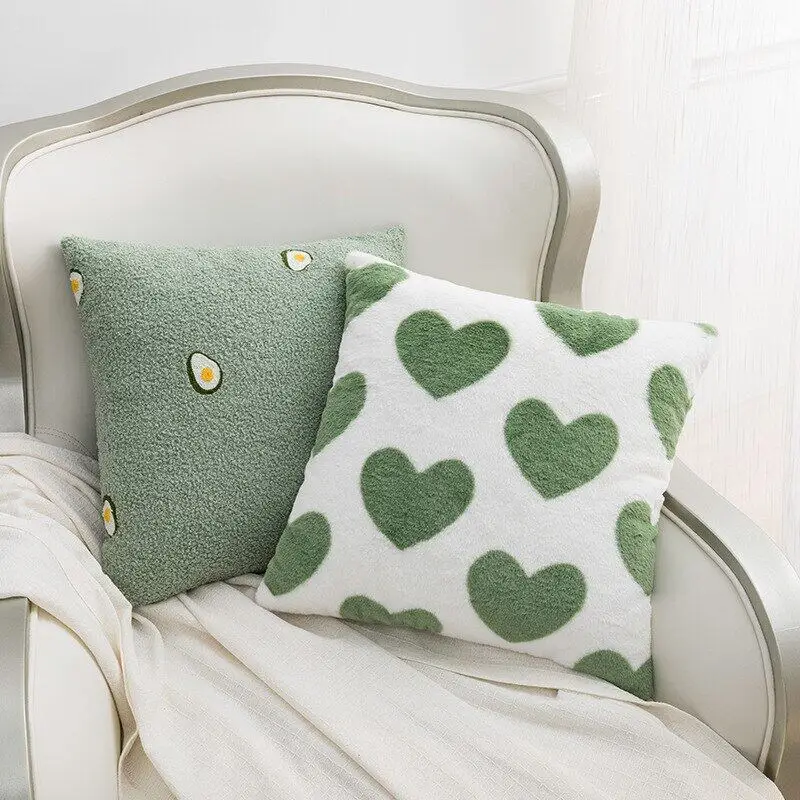 

Pillowcase Soft Cushion Cover 45x45cm Fluffy Comfort Pillow Cover Avocado Green Cream Blue Home Decorative Living Room Bed Room