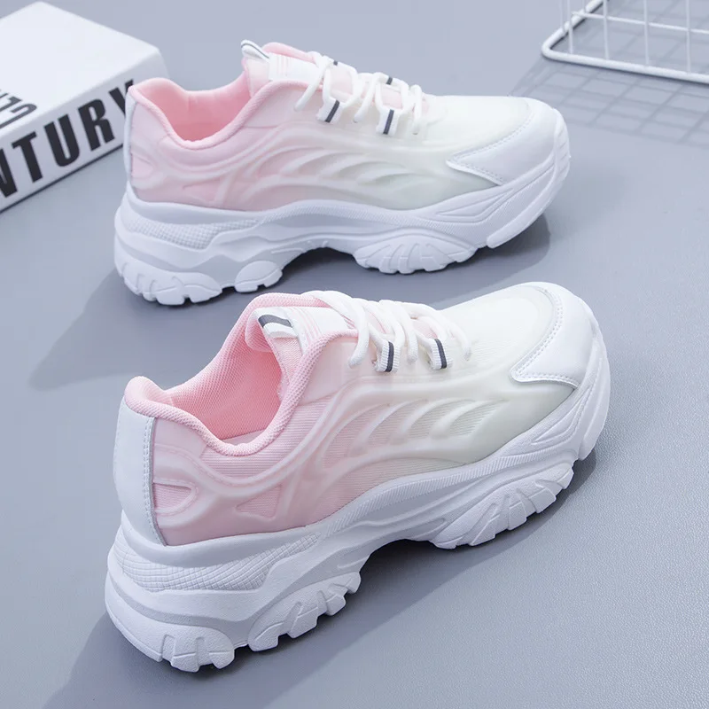 

Women Sneakers 2022 Spring Autumn PU Leather Women Shoes Lace-Up Women Flats Breathable White Women Casual Shoes Platform Boots