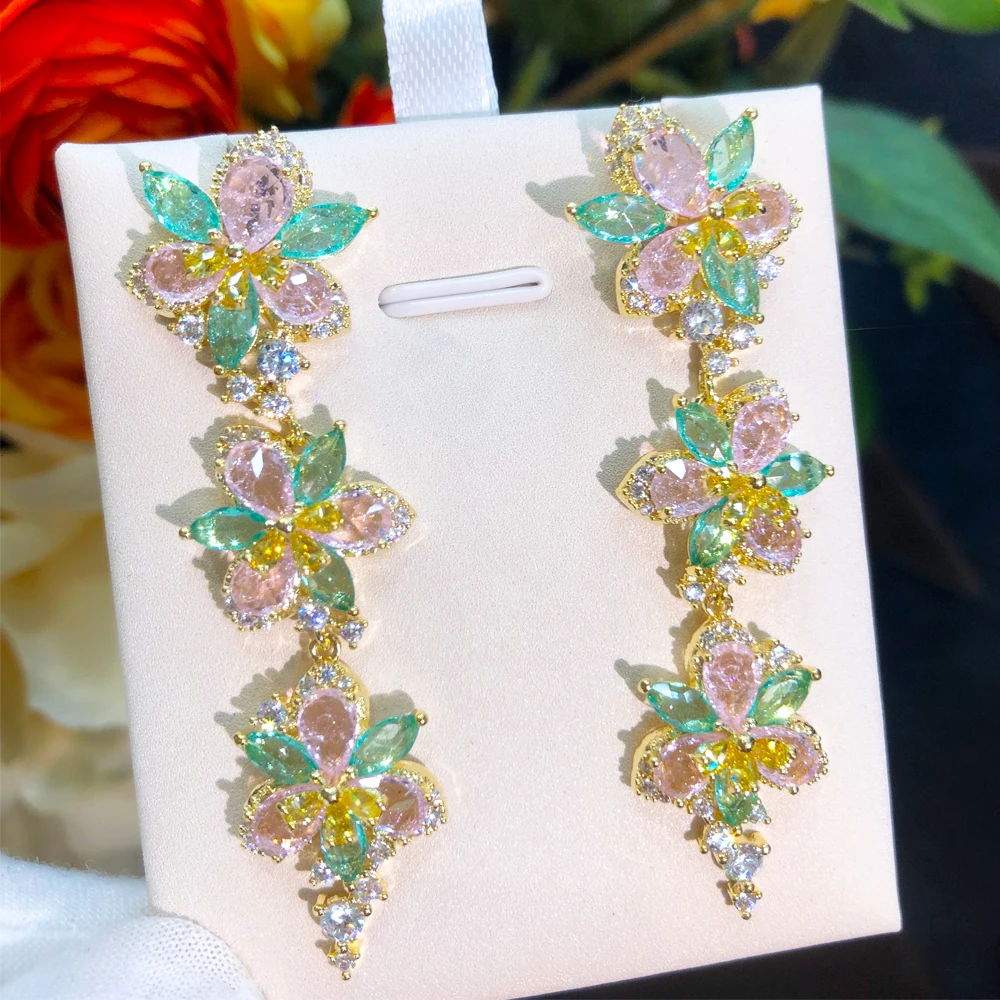 

Soramoore Fashion Street Style Bowknots Earrings For Women Wedding Party Cubic Zircon Dubai Bridal Earring boucle d'oreille 2022