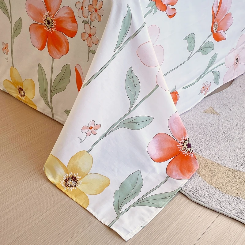 Хлопковое прямоугольное постельное белье комплект из 3 предметов с наволочкой