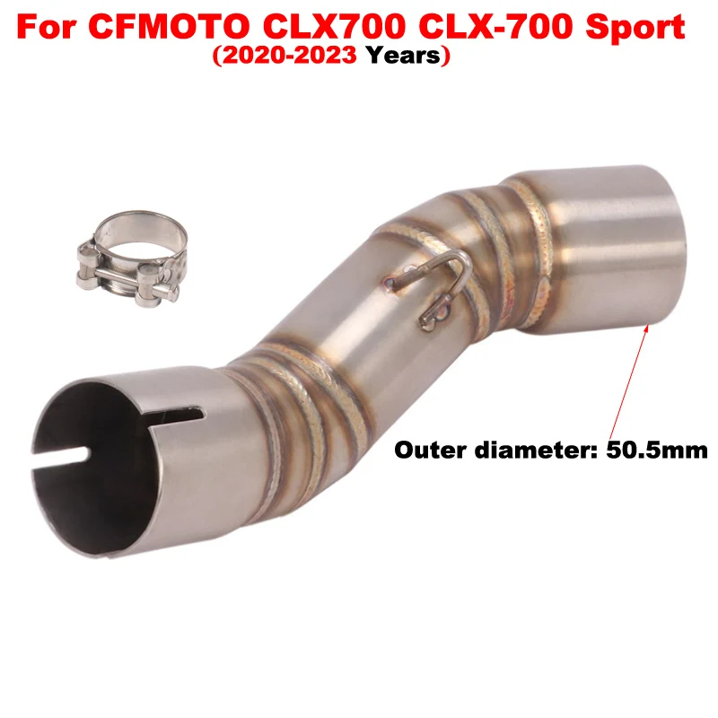 

Слипоны для CFMOTO CLX-700 Sport CLX700 2020-2023 выхлопная средняя труба мотоцикла без потерь 51 мм сменная соединительная трубка для выхода