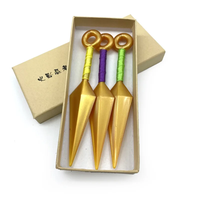 Аниме Наруто модель золотого шурикена кунаи игрушки фигурки ниндзя реквизит для