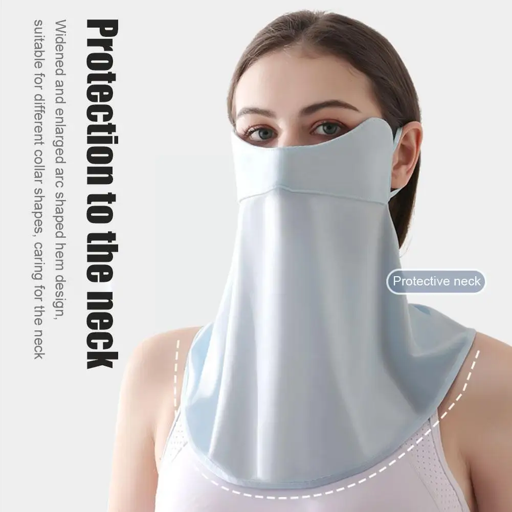 

Summer Ice Silk Sunscreen Masks Women Men Anti-UV Quick-drying Cover Face Scarf Protection Ear Headband Neck Breathable Han L6J1