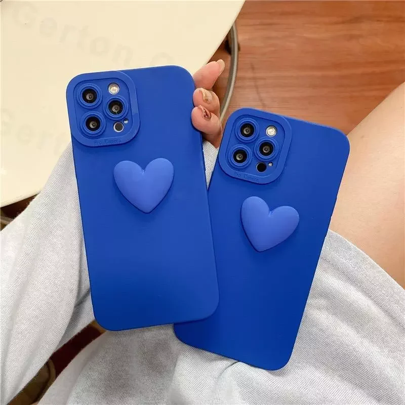 

3D Cartoon Love Heart Phone Case For iPhone 13 12 11 Pro Max Back Cover Shockproof Bumper For iPhone 11 Pro Max 12Pro Coque Capa