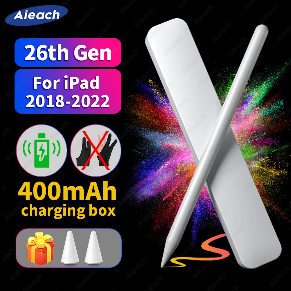 Фото Стилус для Apple Pencil стилус рисования 26th Gen сенсорная ручка iPad с зарядным чехлом Стилус для Apple Pencil стилус рисования 26th Gen сенсорная ручка iPad с зарядным чехлом