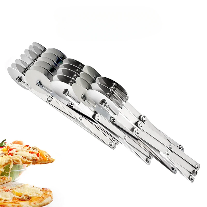 

5 Wheel Pizza Cutter Pastry Cake Knife Stainless Steel Pies Waffles Dough Divider Cookies Expandable Baking Cutter Kitchen Tools