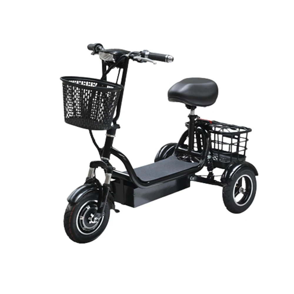 

10 Inch Electric Tricycle Adult Driven Three Wheeler Foldable 400w Brushless Motor Lithium Battery Portable Storage