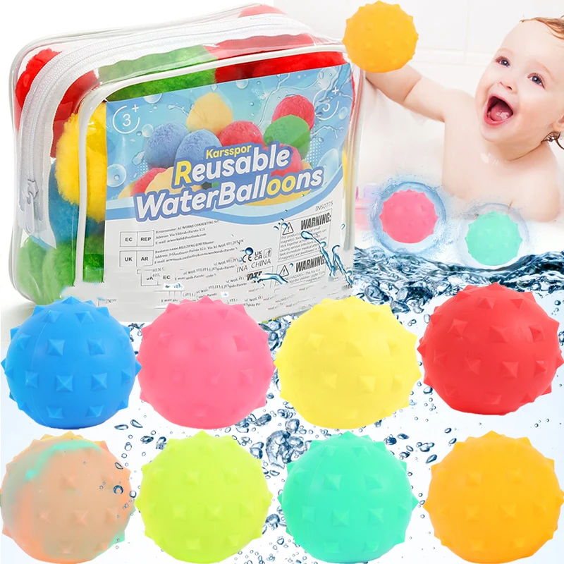 

5Pcs Reusable Water Bomb Splash Balls Summer Silicone Pool Water Playing Toy Water Fighting Game Balls for Kids Favors Gifts